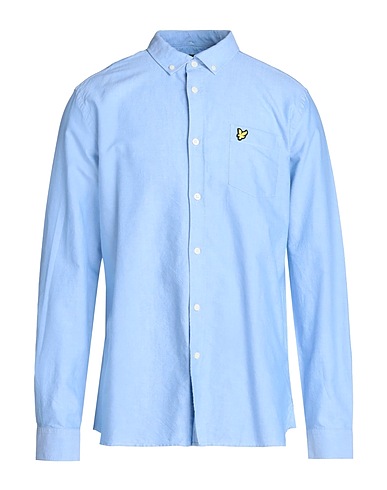 LYLE & SCOTT Camicia tinta unita VINTAGE Celeste 100% Cotone organico