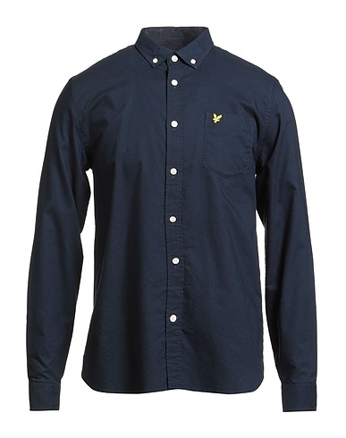 LYLE & SCOTT Solid colour shirt VINTAGE Midnight blue 100% Organic cotton