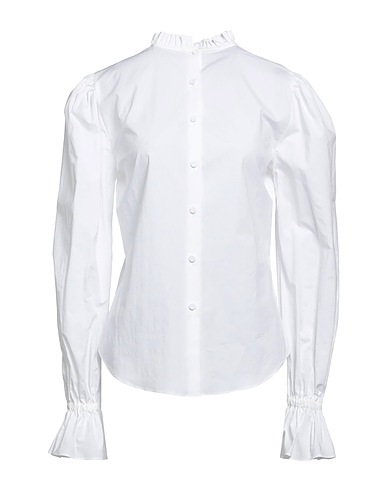 MOSCHINO Solid color shirts & blouses White 96% Cotton, 4% Elastane