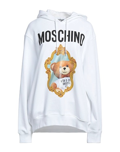 MOSCHINO Hooded track jacket  White 100% Organic cotton