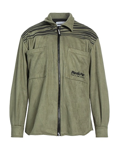 PAS DE MER Shirts Military green 97% Polyester, 3% Elastane