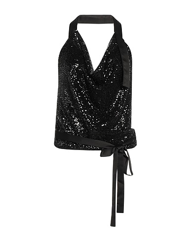 PINKO Evening top Black 95% Polyester, 5% Elastane