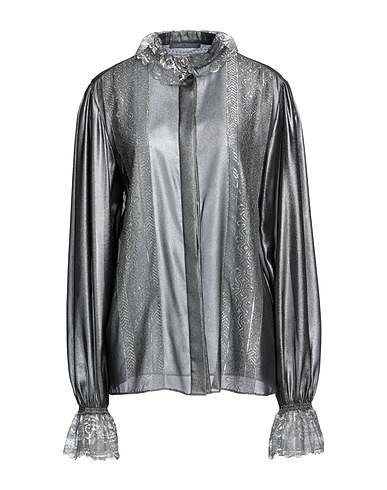 ALBERTA FERRETTI Solid color shirts & blouses Silver 100% Polyester