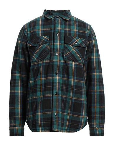 VANS Checked shirt Deep teal 100% Cotton, Polyester
