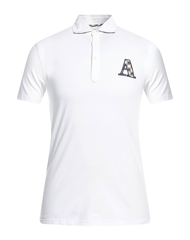 AQUASCUTUM ACTIVE Polo shirt White 95% Cotton, 5% Elastane