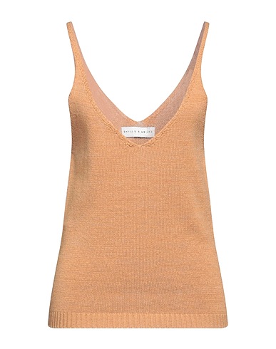 SKILLS & GENES Top Cammello 37% Lino, 33% Cotone, 30% Elastan