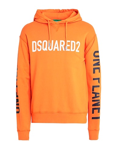 DSQUARED2 Hooded sweatshirt Orange 100% Cotton, Elastane