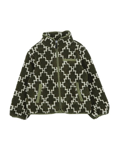 MARCELO BURLON Teddy Coat Verde militare 54% Acrilico, 46% Poliestere