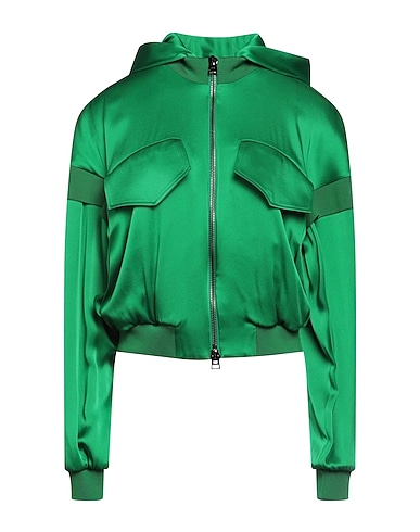 TOM FORD Hooded track jacket  Green 65% Acetate, 35% Viscose, Polyester, Elastane