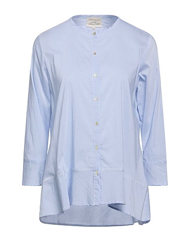 ALESSIA SANTI Striped shirt Sky blue 71% Cotton, 29% Polyester