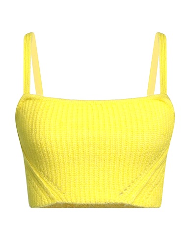 REMAIN BIRGER CHRISTENSEN Crop top Yellow 50% Polyester, 19% Acrylic, 13% Wool, 13% Alpaca wool, 5% Elastane