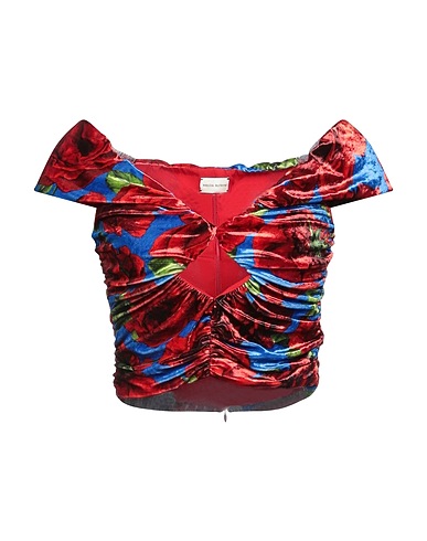 MAGDA BUTRYM Off-the-shoulder top Red 75% Viscose, 20% Nylon, 5% Elastane
