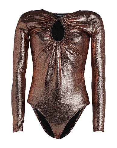 VANESSA SCOTT TOPS & TEES Copper 86% Nylon, 9% Metallic fiber, 5% Elastane