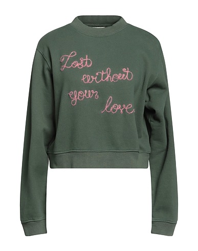 ROŸ ROGER'S Sweatshirt Dark green 100% Cotton