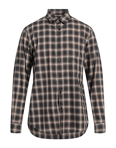 THEORY Camicia a quadri Piombo 100% Cotone