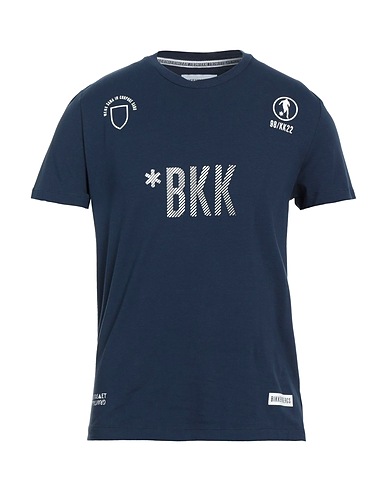 BIKKEMBERGS T-shirt Navy blue 95% Cotton, 5% Elastane