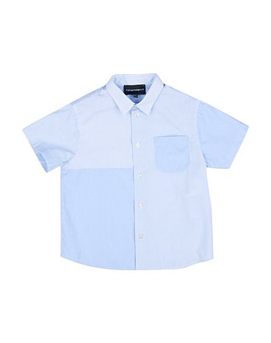 EMPORIO ARMANI Patterned shirt Sky blue 100% Cotton