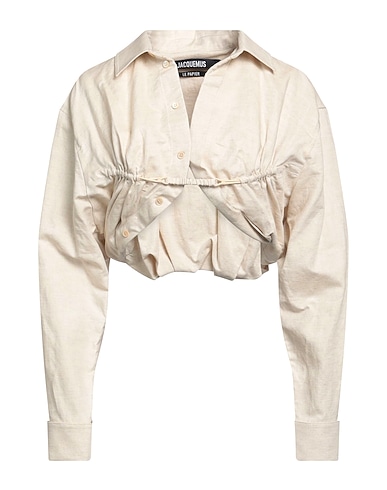 JACQUEMUS Solid colour shirts & blouses Beige 55% Cotton, 45% Linen