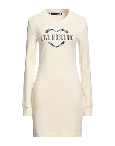LOVE MOSCHINO Short dress Cream 47% Cotton, 47% Modal, 6% Elastane