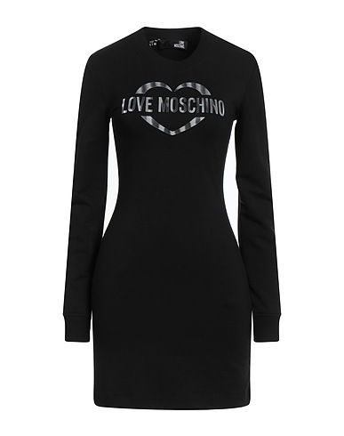 LOVE MOSCHINO Vestito corto Nero 47% Cotone, 47% Modal, 6% Elastan