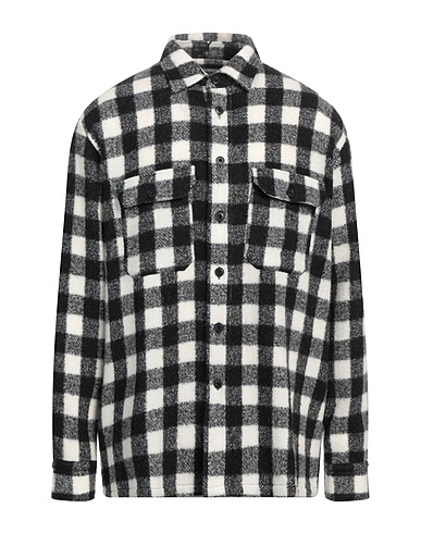 DESTIN Checked shirt Grey 77% Wool, 19% Polyamide, 3% Cashmere, 1% Silk