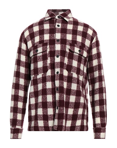 DESTIN Camicia a quadri Bordeaux 77% Lana, 19% Poliammide, 3% Cachemire, 1% Seta
