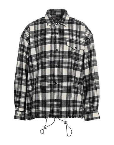 DESTIN Checked shirt Grey 75% Wool, 25% Cashmere