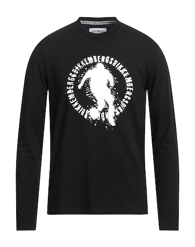 BIKKEMBERGS T-shirt Black 95% Cotton, 5% Elastane