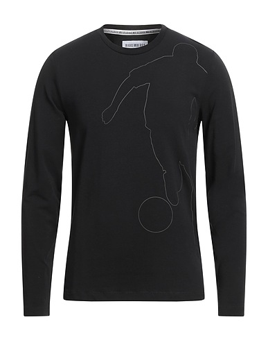 BIKKEMBERGS T-shirt Black 95% Cotton, 5% Elastane