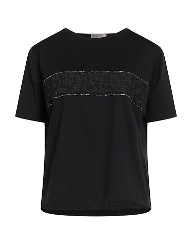HERNO T-shirt RESORT Nero 92% Cotone, 8% Elastan, Lana di alpaca, Poliammide, Lana