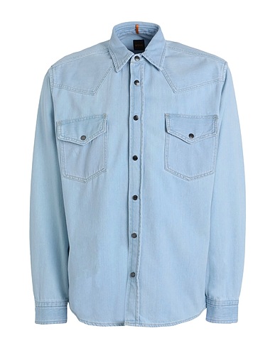 BOSS Denim shirt Blue 100% Cotton