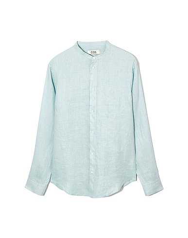 COS Solid color shirt Sky blue 100% Organic hemp