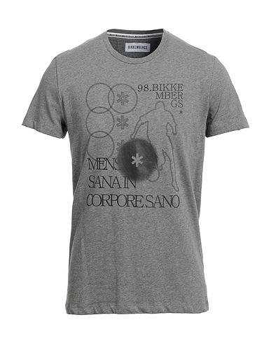 BIKKEMBERGS T-shirt Grey 95% Cotton, 5% Elastane
