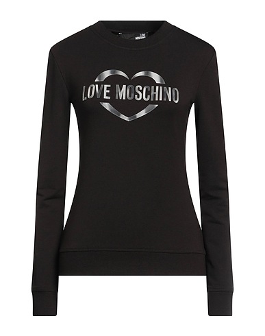 LOVE MOSCHINO Sweatshirt Black 47% Cotton, 47% Modal, 6% Elastane