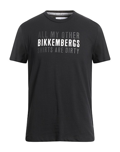 BIKKEMBERGS T-shirt Black 95% Cotton, 5% Elastane