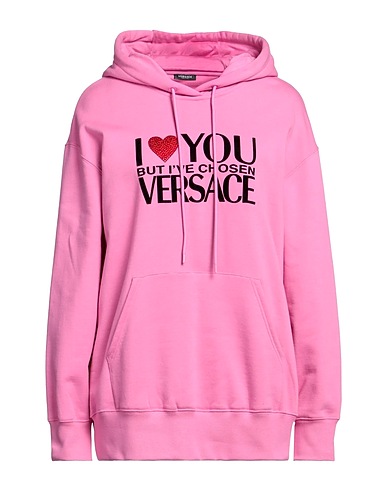 VERSACE Hooded track jacket  Pink 100% Cotton