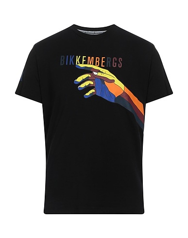 BIKKEMBERGS T-shirt Black 95% Cotton, 5% Elastane