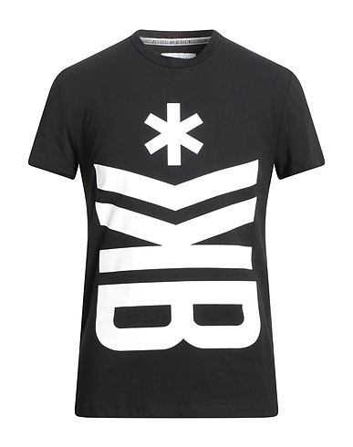 BIKKEMBERGS T-shirt Μαύρο 95% Βαμβάκι, 5% Ελαστάνη