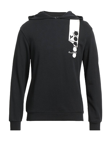 DIADORA Hooded sweatshirt Black 100% Cotton, Organic cotton