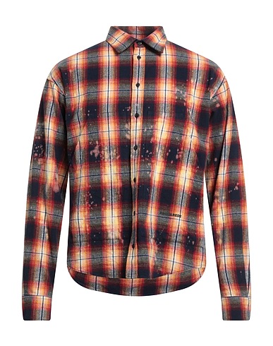 DSQUARED2 Checked shirt Pastel yellow 100% Cotton