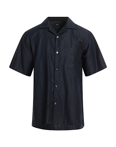 THEORY Linen shirt Midnight blue 52% Linen, 48% Cotton