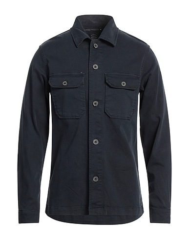 IMPURE Camicia tinta unita Blu navy 98% Cotone, 2% Elastan