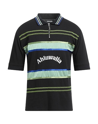 AHLUWALIA Poloshirt Schwarz 100% Organische Baumwolle
