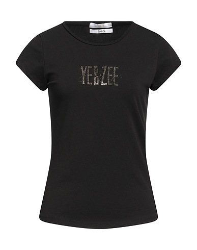 YES ZEE by ESSENZA T-shirt Black 95% Cotton, 5% Elastane
