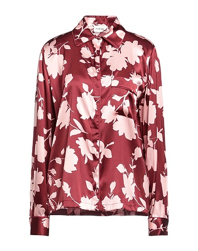 P.A.R.O.S.H. Floral shirts & blouses Brick red 93% Silk, 7% Elastane