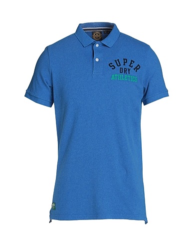 SUPERDRY Polo shirt Blue 100% Cotton