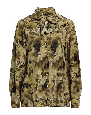 ALBERTA FERRETTI Floral shirts & blouses Military green 100% Silk