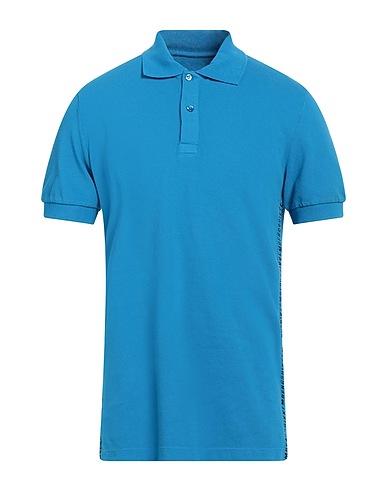 BIKKEMBERGS Poloshirt Azurblau 100% Baumwolle