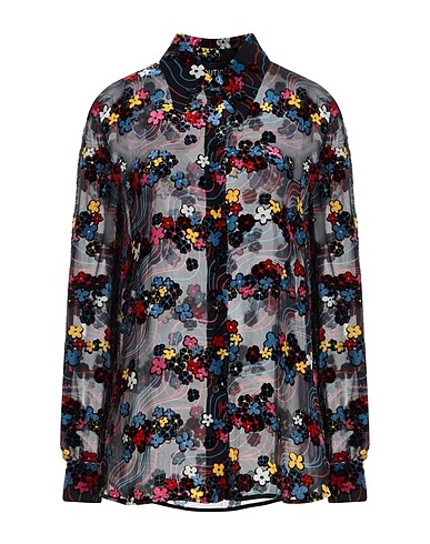 BOUTIQUE MOSCHINO Floral shirts & blouses Midnight blue 63% Viscose, 37% Silk