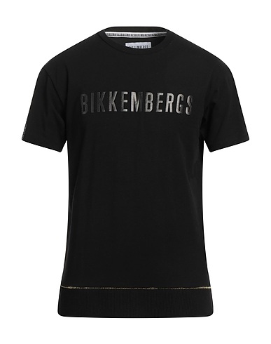 BIKKEMBERGS T-shirt Black 95% Cotton, 5% Elastane